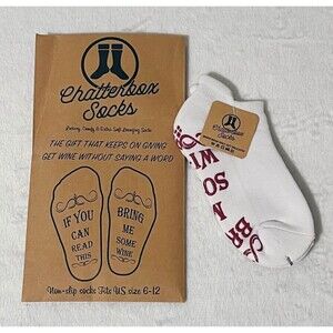 Novelty Womens Socks If You Can Read This Bring Me Some Wine US Size 6-12 Gift